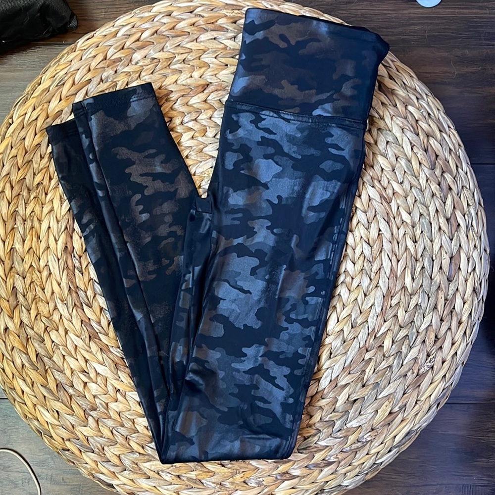 Spanx Camo Faux Leather Leggings